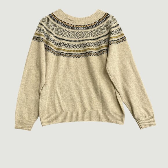 Original Weatherproof Vintage Cream Sweater Women's M Fair Isle Pattern M0650 - Picture 2 of 6